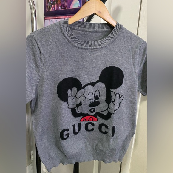 Gucci Gray Tee with Playful Mickey Design - Picture 3 of 6